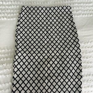 Rainbow Black and White Geometric Pencil Skirt